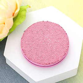 Bling Studded Round Compact Mirror