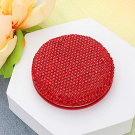 Bling Studded Round Compact Mirror