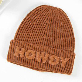 Howdy Message Knit Beanie Hat