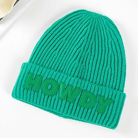 Howdy Message Knit Beanie Hat