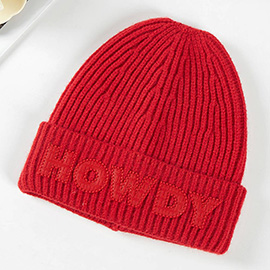 Howdy Message Knit Beanie Hat