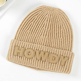 Howdy Message Knit Beanie Hat