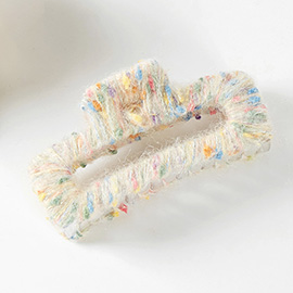 Wrapped Colorful Thread Rectangle Hair Claw Clip