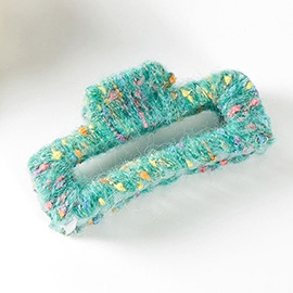 Wrapped Colorful Thread Rectangle Hair Claw Clip