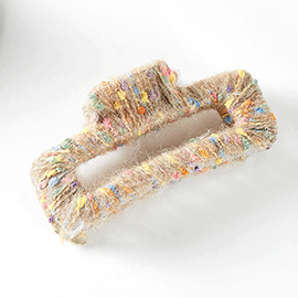 Wrapped Colorful Thread Rectangle Hair Claw Clip