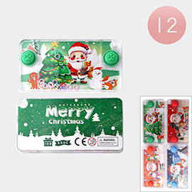 12PCS - Santa Claus Snowman Christmas Printed Water Ring Toss Game Toys