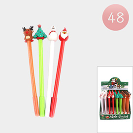 48PCS - Rudolph Christmas Tree Snowman Santa Claus Ball Pens