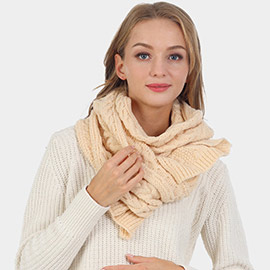 Cable Knit Oblong Scarf