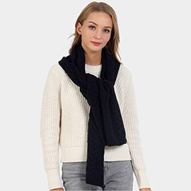 Cable Knit Oblong Scarf
