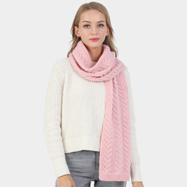 Cable Knit Oblong Scarf