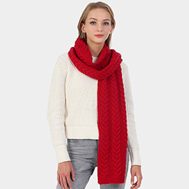 Cable Knit Oblong Scarf