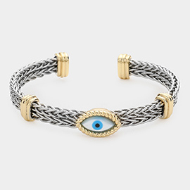 Evil Eye Accented Cuff Bracelet