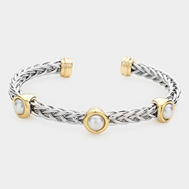 Pearl Accented Cuff Bracelet