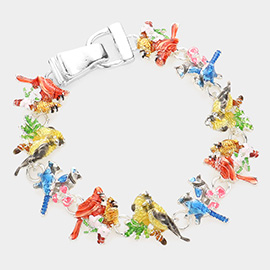 Enamel Bird Link Magnetic Bracelet