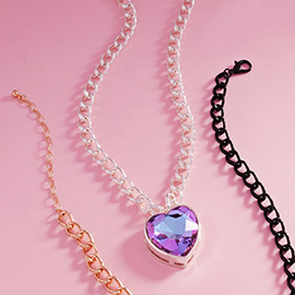 Heart Stone Pendant Necklace