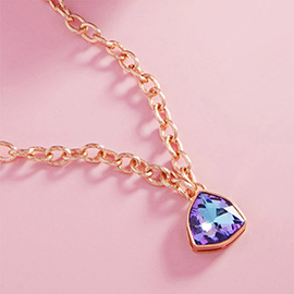 Geometric Angled Stone Pendant Necklace