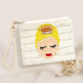 Bride Pearl Seed Beaded Mini Pouch Bag