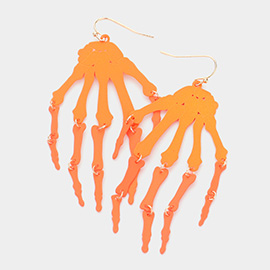 Skeleton Skull Hand Dangle Earrings