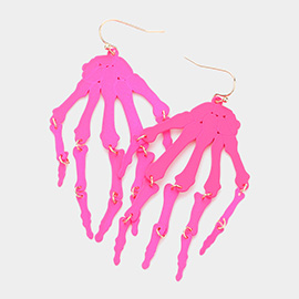 Skeleton Skull Hand Dangle Earrings