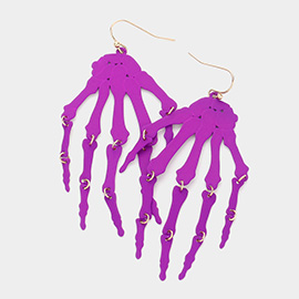 Skeleton Skull Hand Dangle Earrings