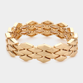 Metal Rhombus Cluster Stretch Bracelet