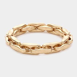 Abstract Metal Link Stretch Bracelet