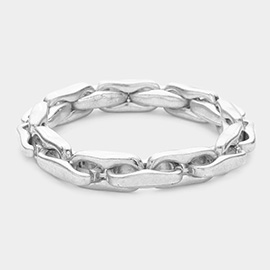 Abstract Metal Link Stretch Bracelet