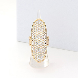 Rhinestone Embellished Oval Stretch Ring
