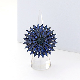 Marquise Stone Cluster Flower Stretch Ring