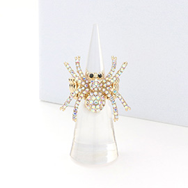 Stone Embellished Spider Stretch Ring