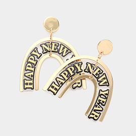 Happy New Year Message Dangle Earrings
