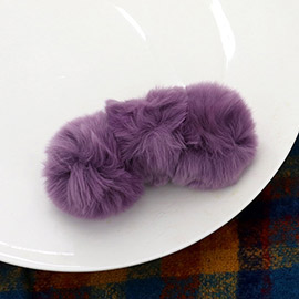 Faux Fur Triple Pom Pom Barrette