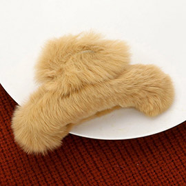 Solid Faux Fur Hair Claw Clip