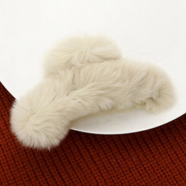 Solid Faux Fur Hair Claw Clip