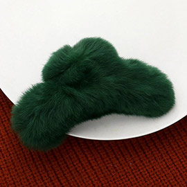 Solid Faux Fur Hair Claw Clip