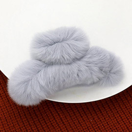 Solid Faux Fur Hair Claw Clip