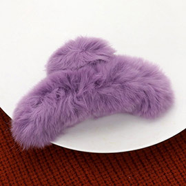 Solid Faux Fur Hair Claw Clip