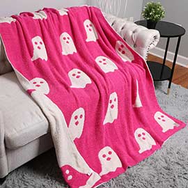 Reversible Ghost Patterned Throw Blanket