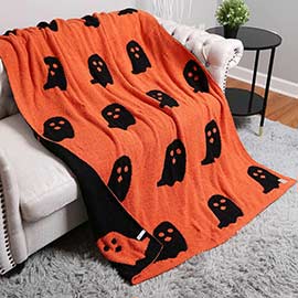 Reversible Ghost Patterned Throw Blanket