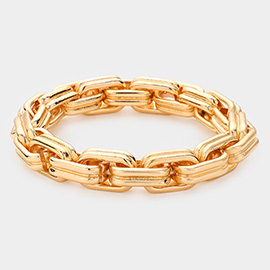 Abstract Metal Link Stretch Bracelet