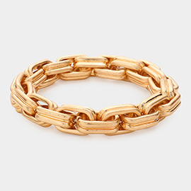 Abstract Metal Link Stretch Bracelet