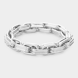 Abstract Metal Link Stretch Bracelet