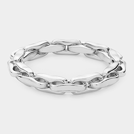 Abstract Metal Link Stretch Bracelet
