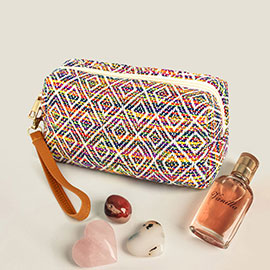 Aztec Patterned Wristlet Pouch Bag