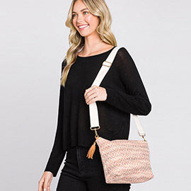 Aztec Patterned Tassel Crossbody Bag