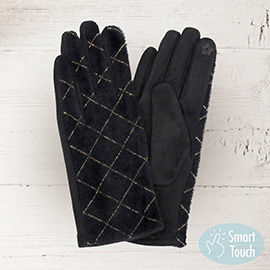 Diamond Patterned Touch Smart Gloves