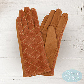 Diamond Patterned Touch Smart Gloves