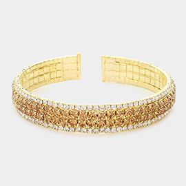 Rhinestone Pave Cuff Evening Bracelet