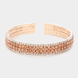 Rhinestone Pave Cuff Evening Bracelet