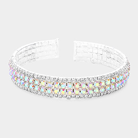 Rhinestone Pave Cuff Evening Bracelet